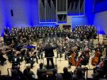 A standing ovation for Belshazzar's Feast performed by Oldham and Salford Choral Societies.